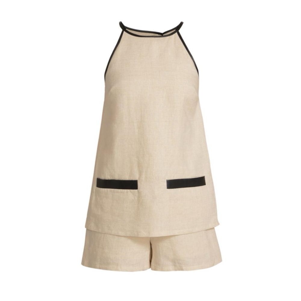 Beige Halter Romper - STAUD MATHEO